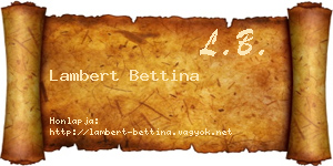 Lambert Bettina névjegykártya